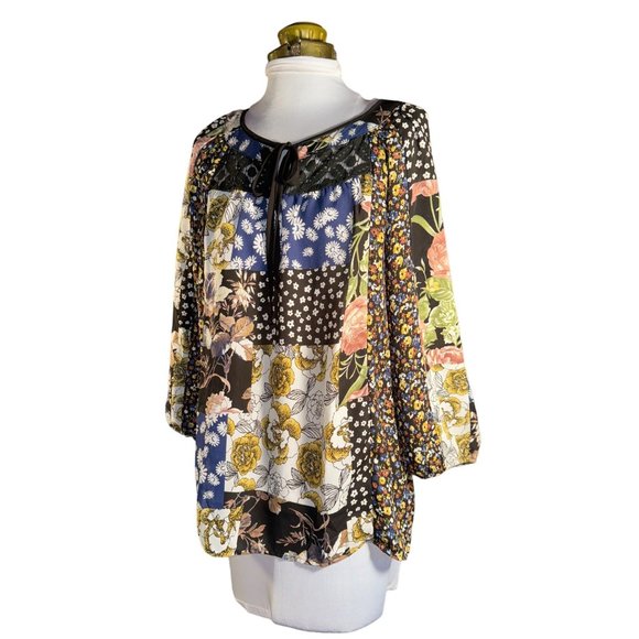 Hope Springs Boho Floral Summer Shirt Women Size Medium - Picture 12 of 16